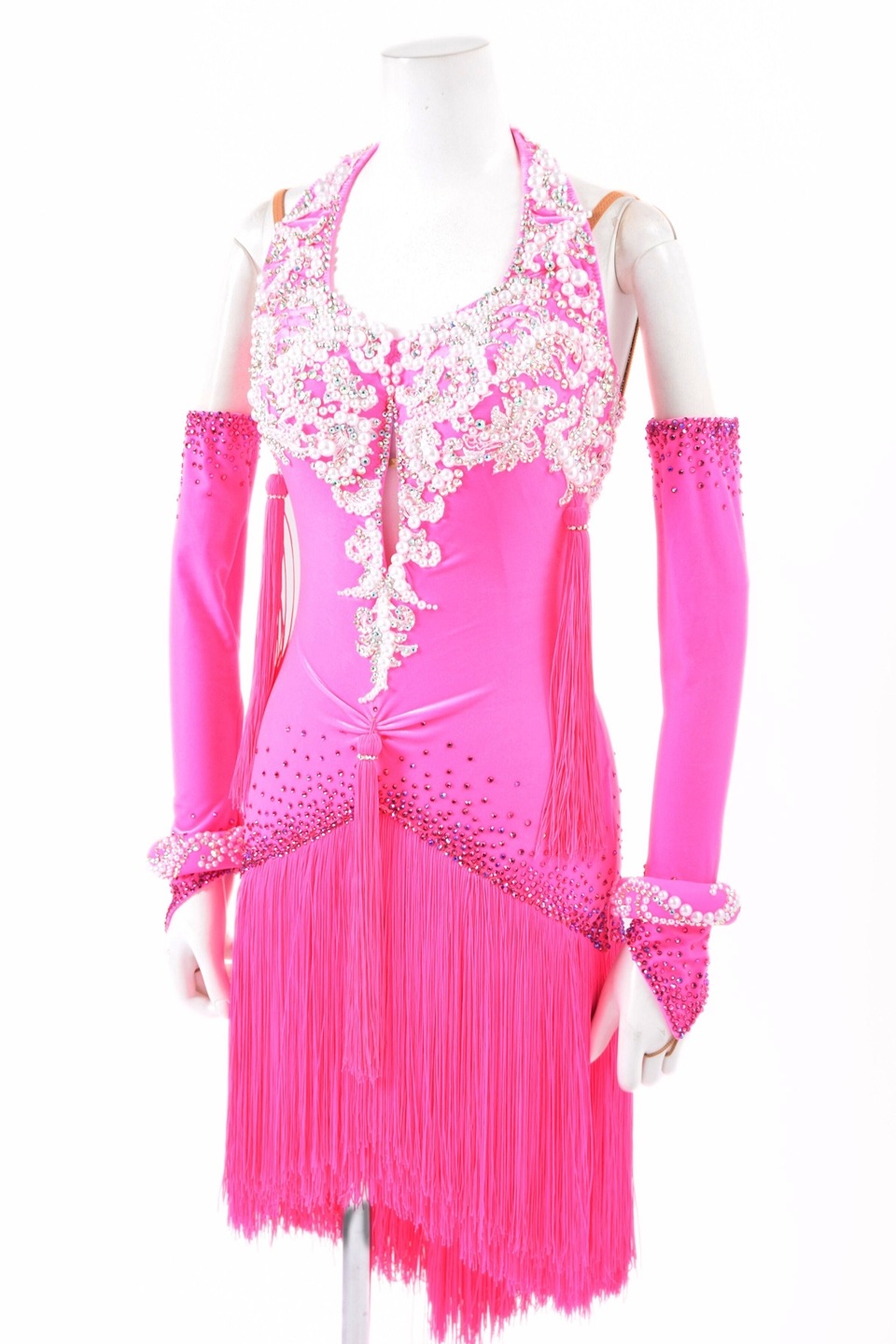 ラテンドレス WL0167D エレクトリックピンク M 社交ダンス タカダンス