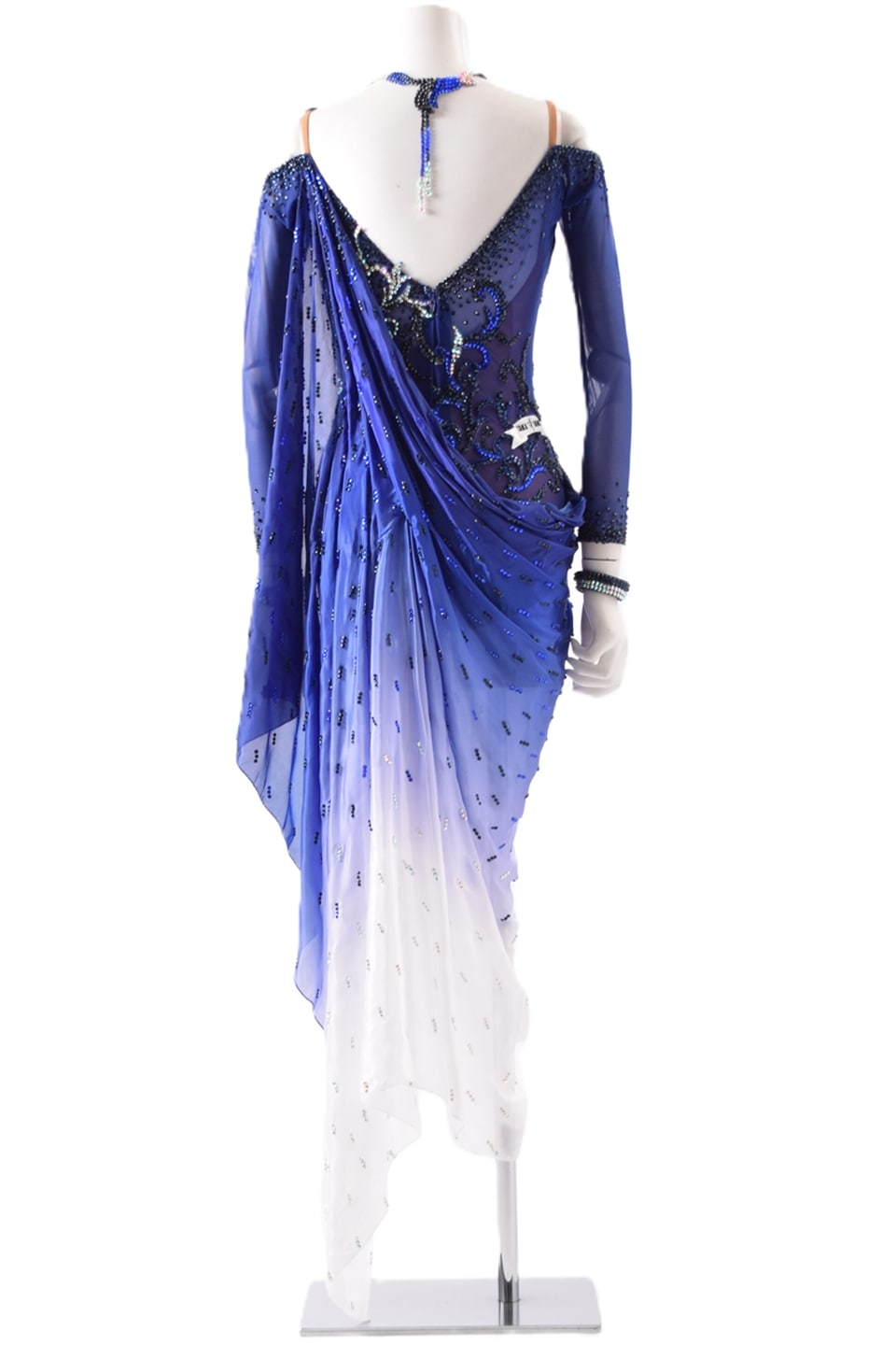 ラテンドレス WL0170D ネイビー/ホワイト M 社交ダンス