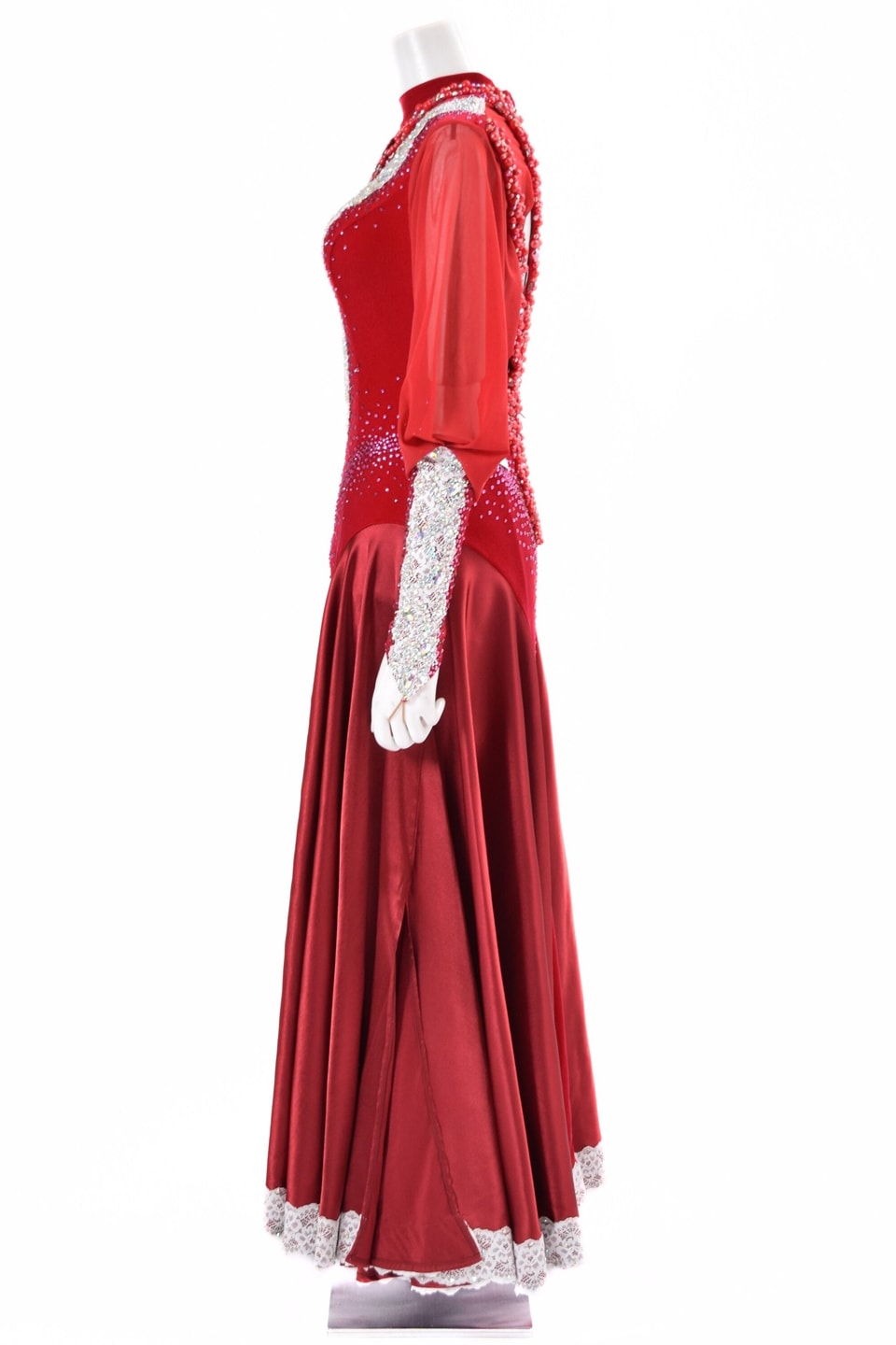 ラテンドレス WL0184D バーガンディ L 社交ダンス タカダンス | LADIES