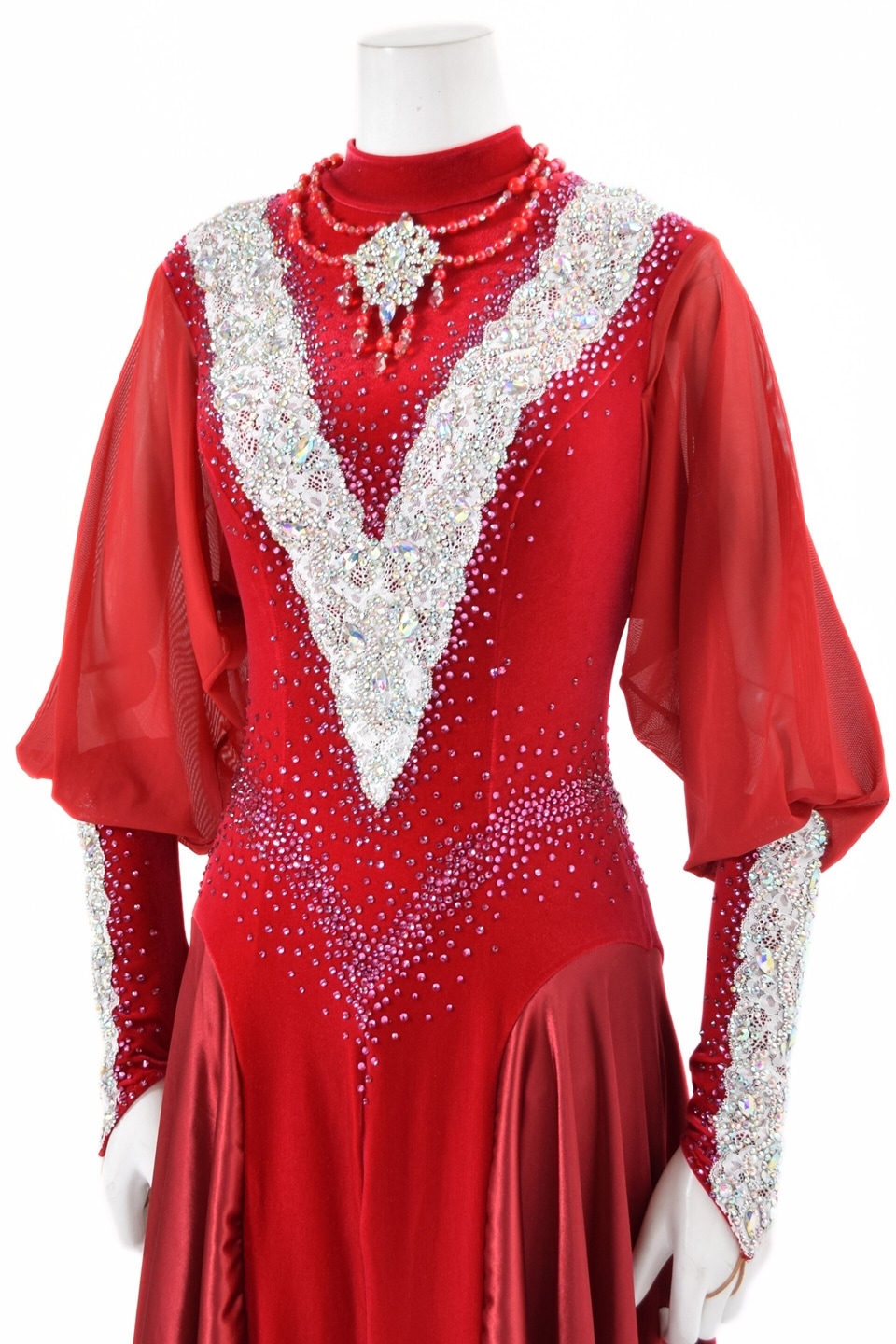 ラテンドレス WL0184D バーガンディ L 社交ダンス タカダンス | LADIES