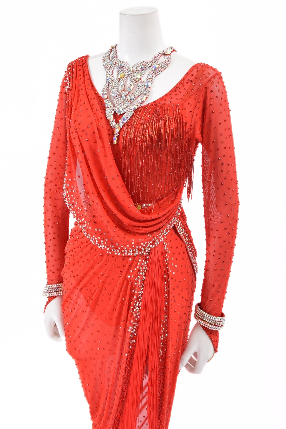 ラテンドレス 新品未使用】20ひざ丈ラテンドレス? ノービス級競技会やダンス