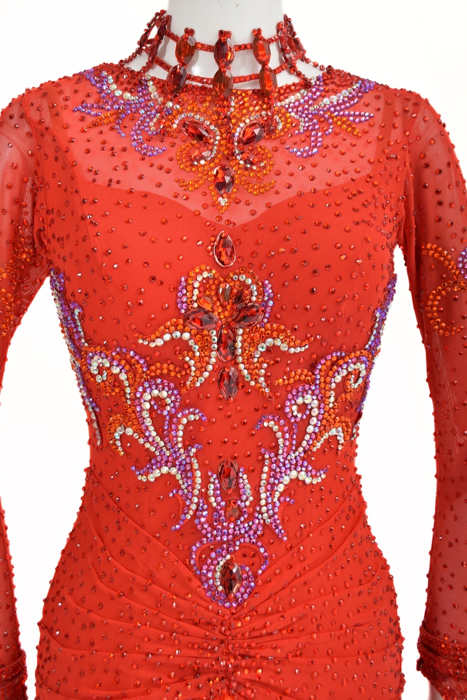 ラテンドレス WL0190D レッド M 社交ダンス タカダンス | LADIES