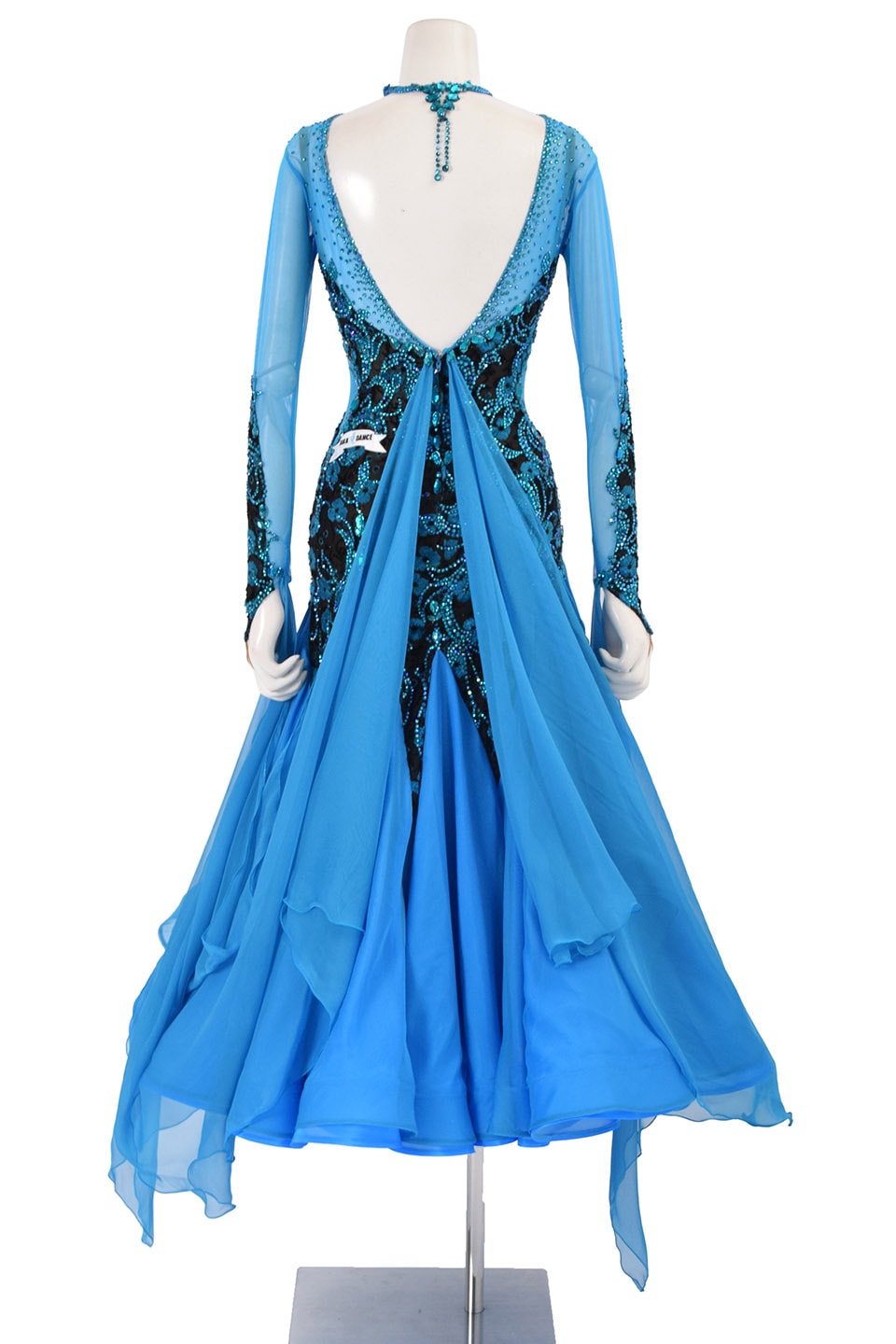 社交ダンス　ドレス　ターコイズ　M 社交ダンスドレス イージーオーダー】 （緑系） スタンダード