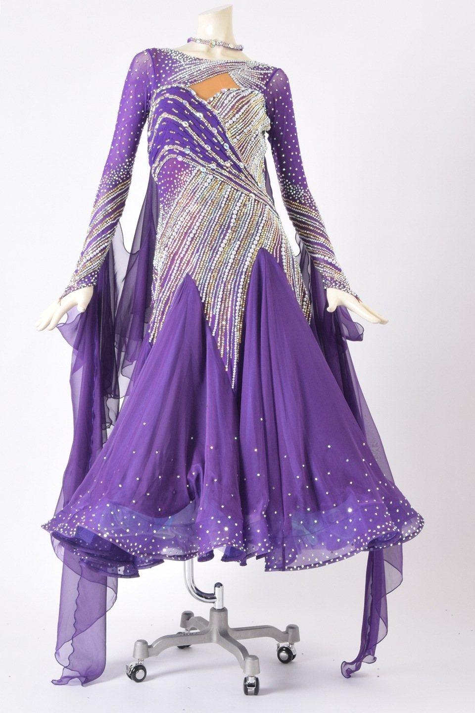 社交ダンス　スタンダード　ドレス　M スタンダードドレス WS0607D ブラック/ローズピンク M 社交