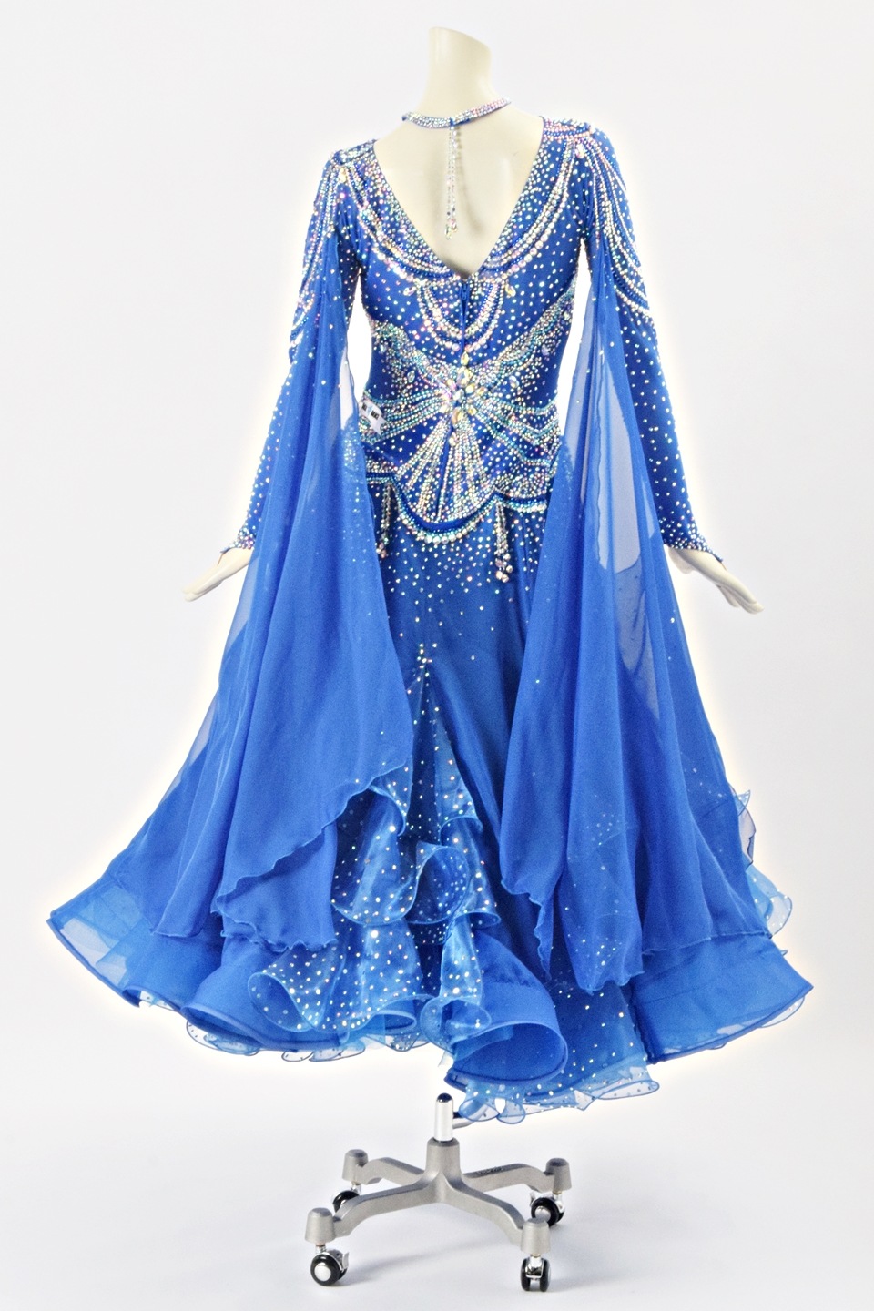 スタンダードドレス WS0507 ロイヤルブルー L 社交ダンス モダンドレス