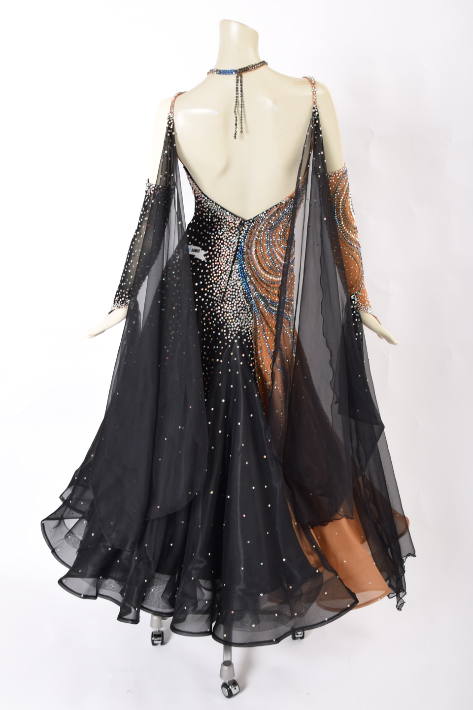 スタンダードドレス WS0622D ブラック M 社交ダンス モダンドレス