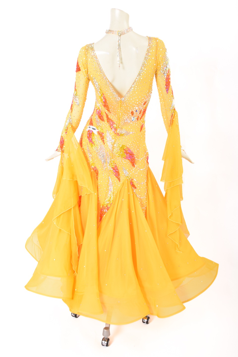 スタンダードドレス WS0630D サフラン/レッド M 社交ダンス モダン