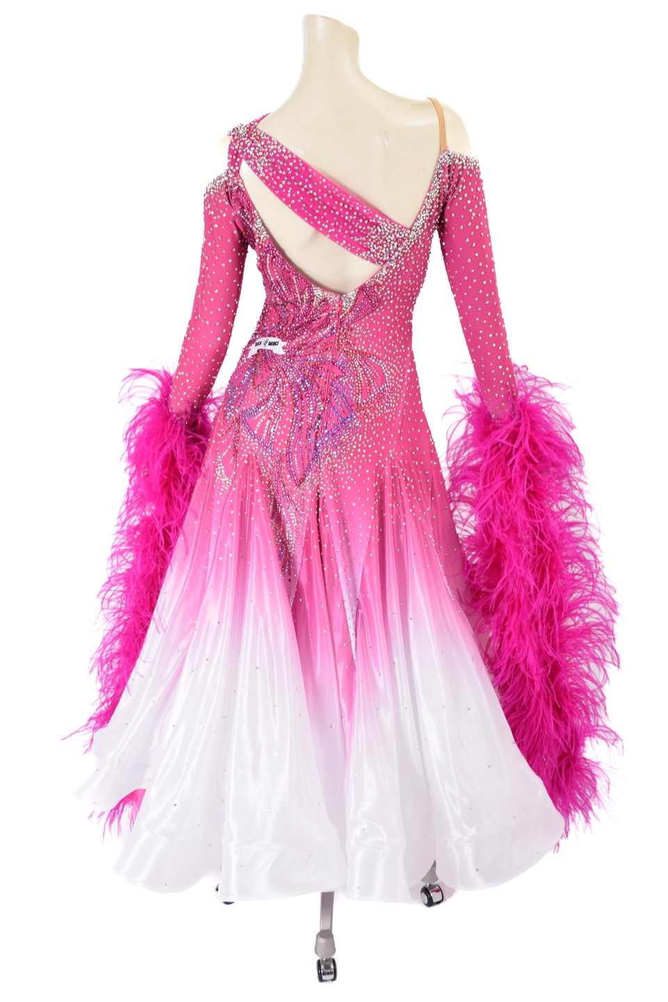 スタンダードドレス WS0632D フーシャピンク/ホワイト L 社交ダンス