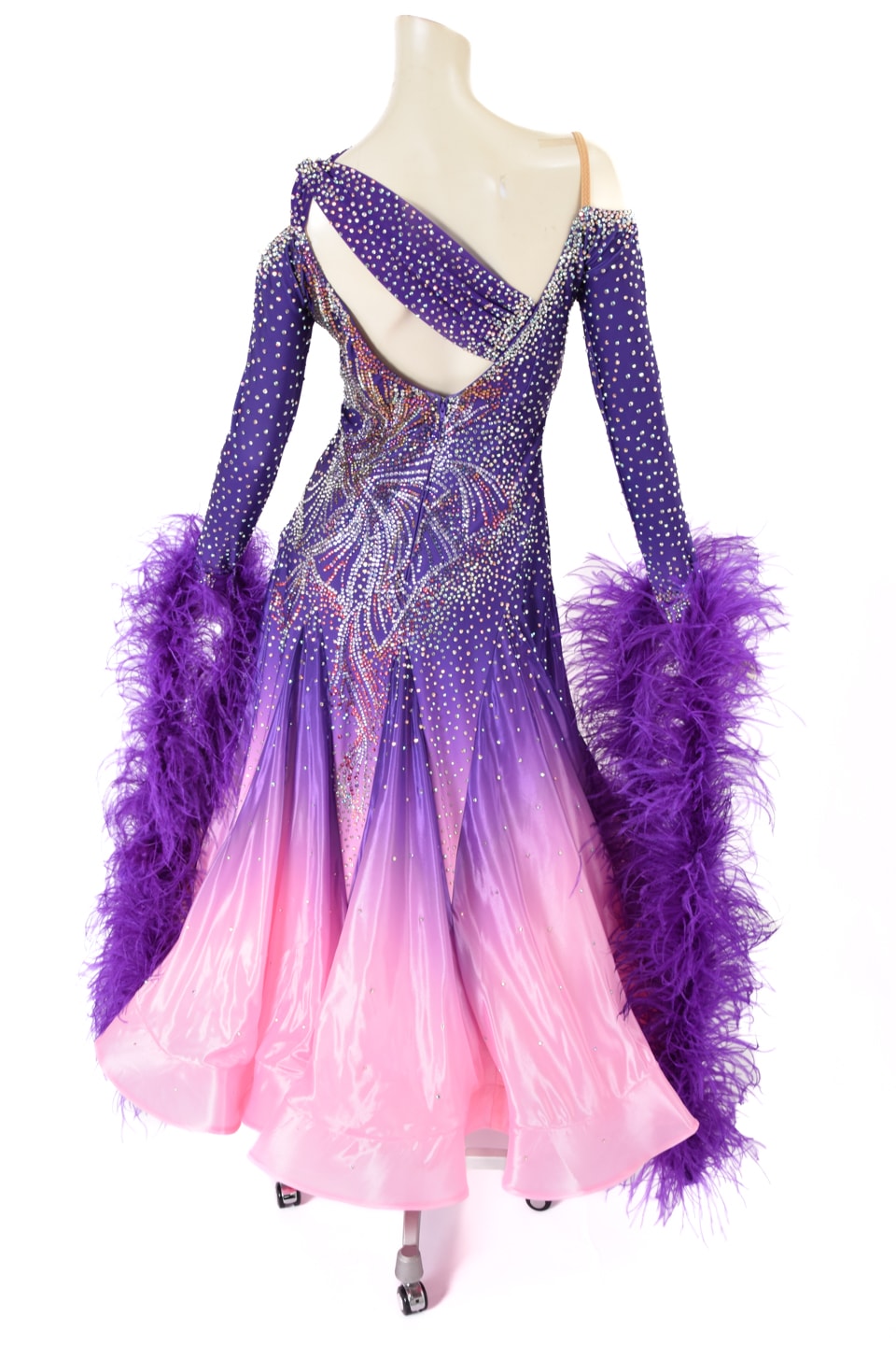 社交ダンス用パープルドレス 9〜11号　スタンダードドレス スタンダードドレス WS0632D パープル/ローズピンク L 社交ダンス