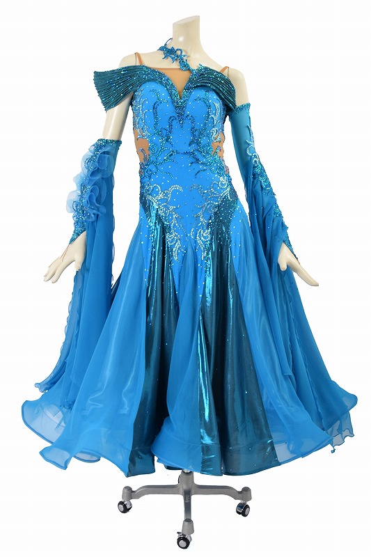 スタンダードドレス WS0655D ターコイズ／ピーコックブルー S 社交