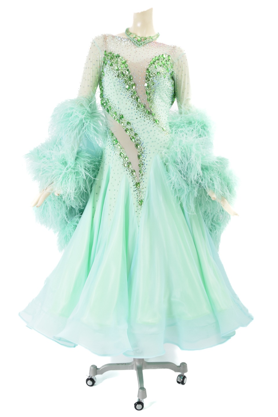 競技ダンス　ドレス スタンダードドレス WS0659D スペアミント L 社交ダンス モダンドレス