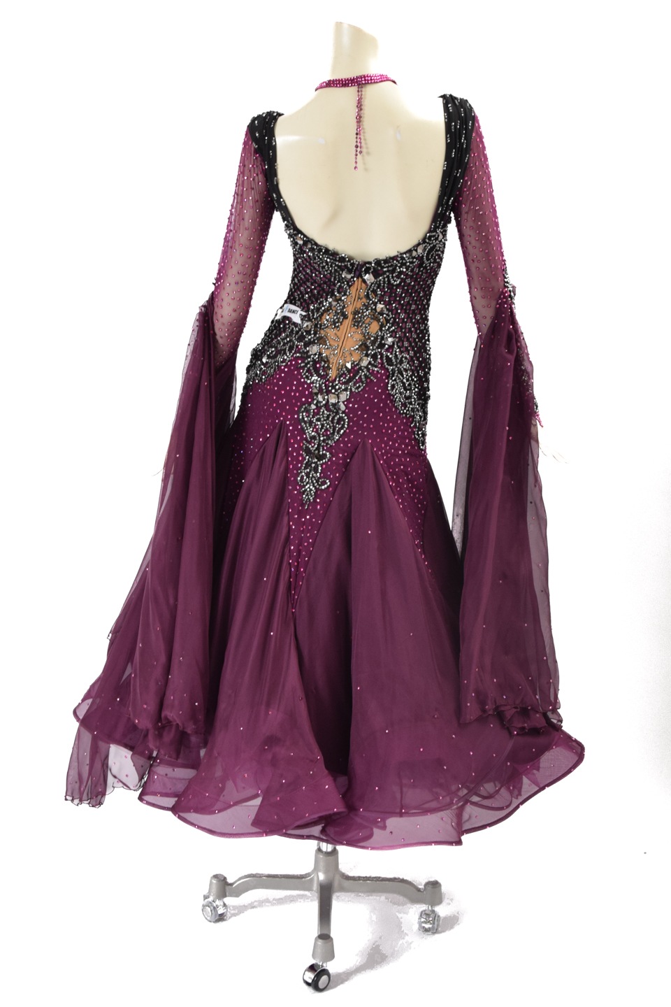 スタンダードドレス WS0661D プラム/ブラック M 社交ダンス モダン