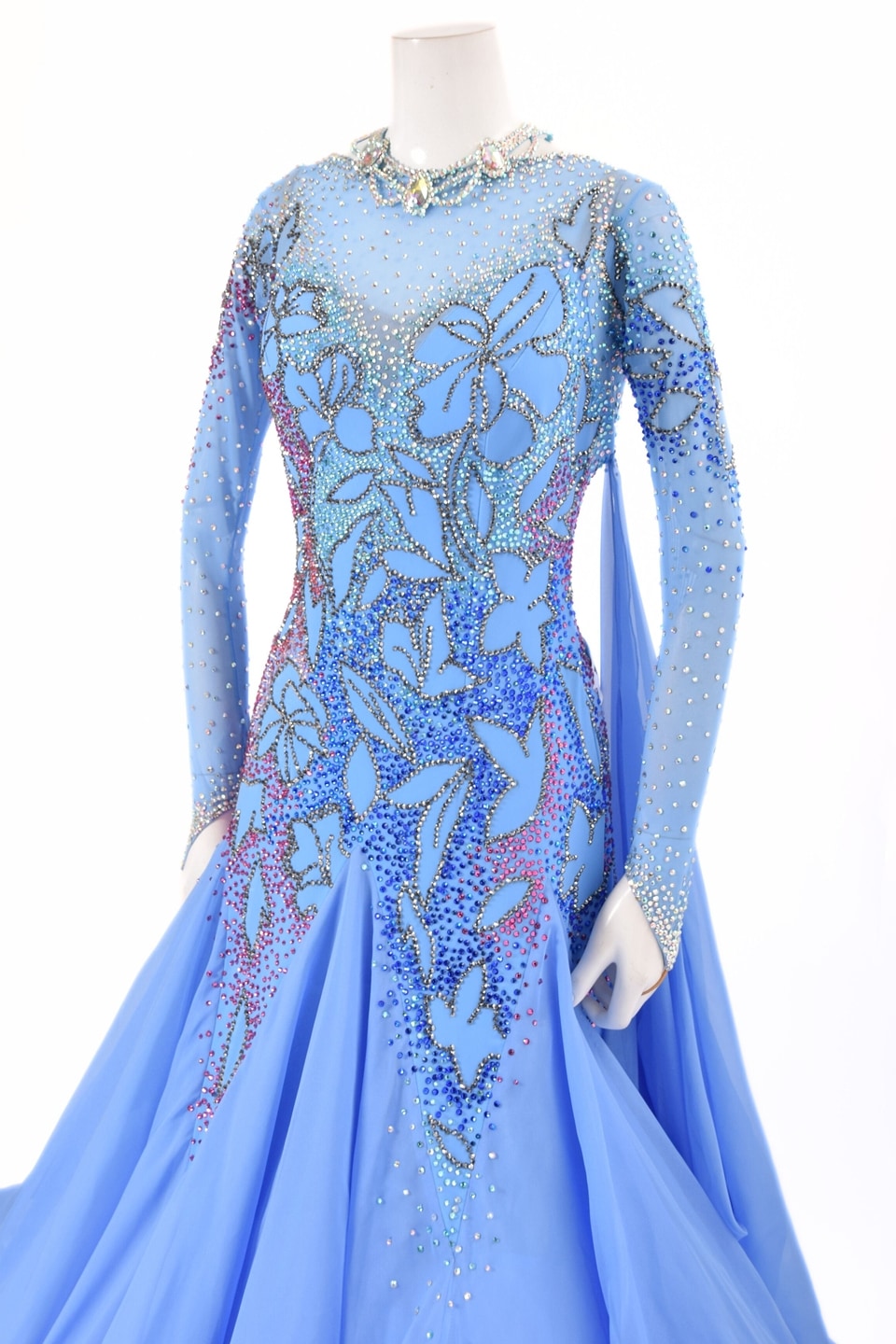 スタンダードドレス WS0681D ブルーベル M 社交ダンス モダンドレス