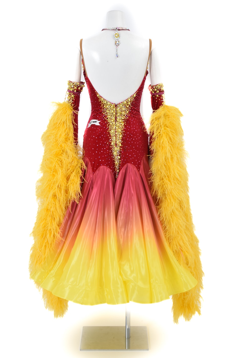 スタンダードドレス WS0689D チェリーレッド/サフラン S 社交ダンス