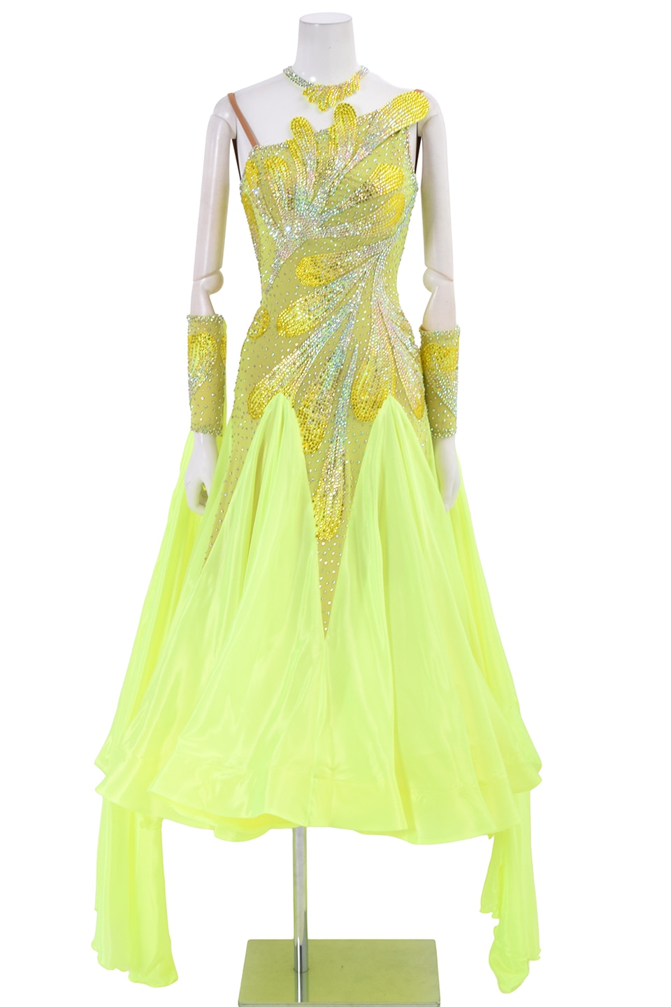 タカダンス 社交ダンススタンダードドレス ホワイト Mサイズ スタンダードドレス WS0694D トロピックライム S 社交ダンス モダン