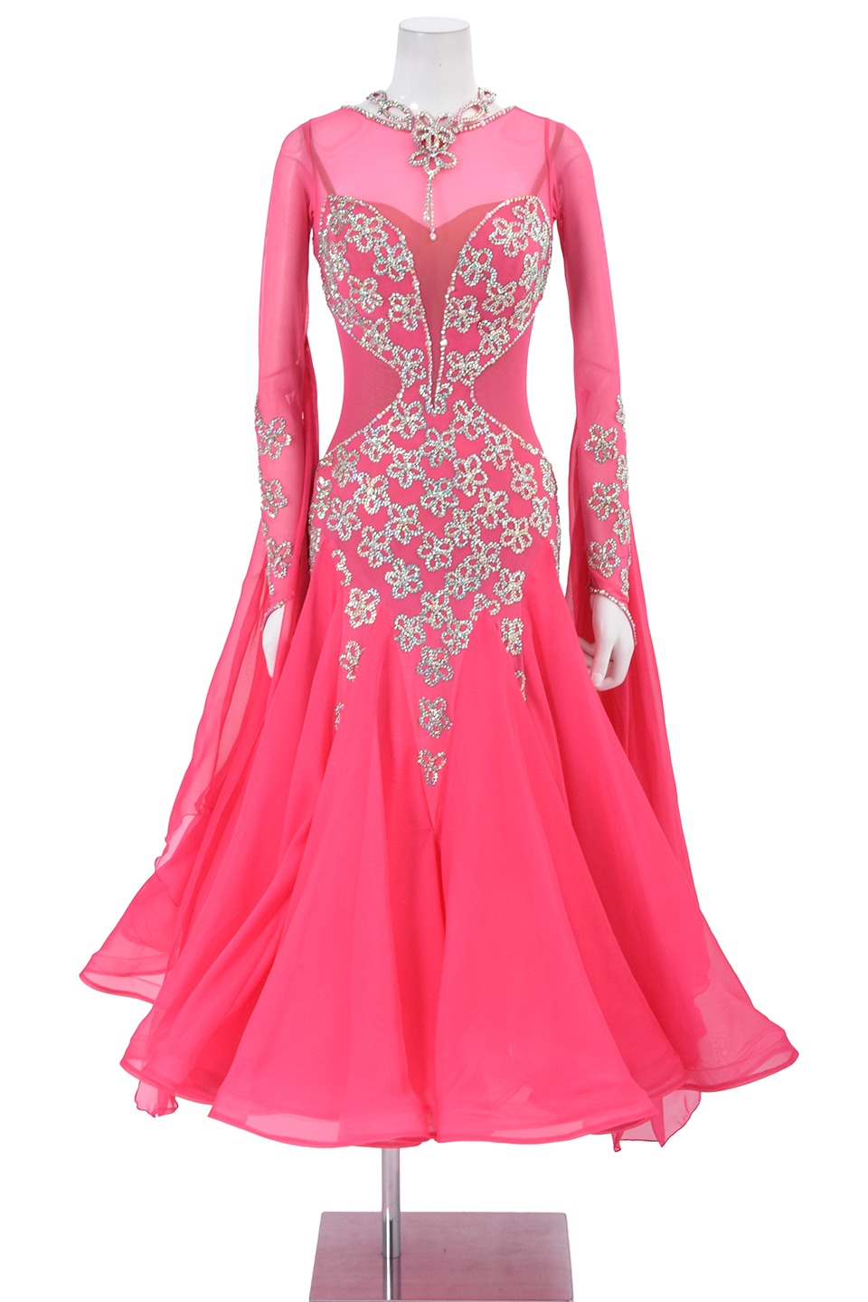 スタンダードドレス WS0696D エレクトリックピンク S 社交ダンス