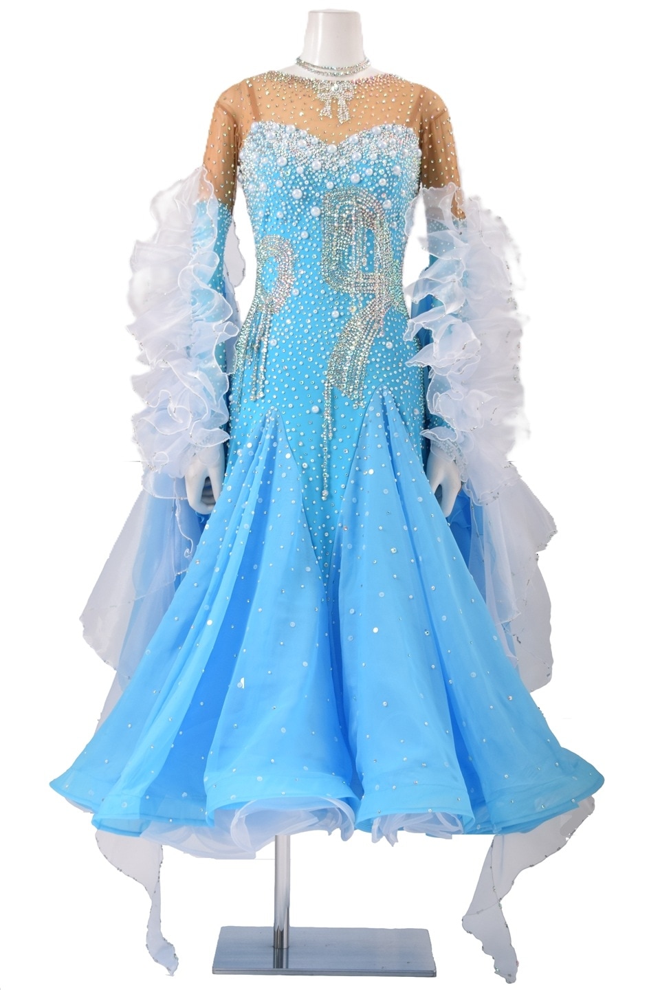 スタンダードドレス WS0713D ブルーパラダイス M 社交ダンス モダン