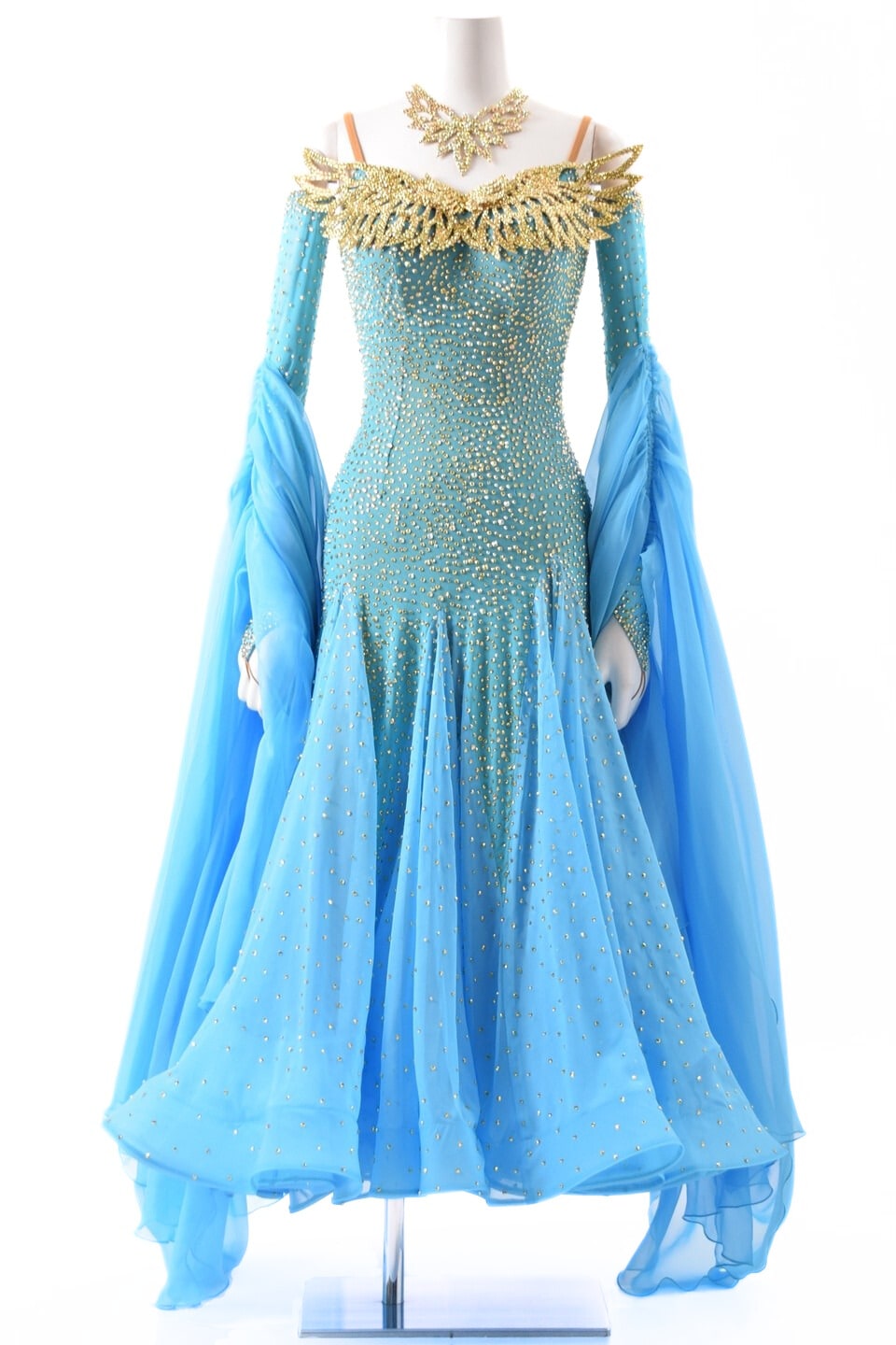 スタンダードドレス WS0714D ブルーパラダイス S 社交ダンス モダン