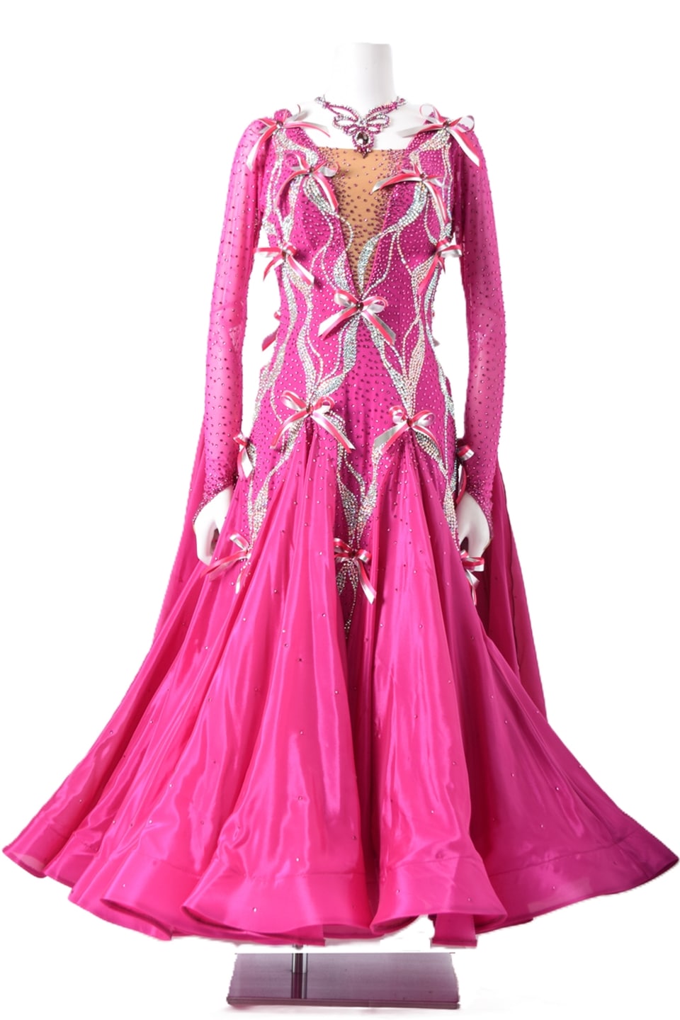 スタンダードドレス WS0716D ピンクフィズ L 社交ダンス モダンドレス