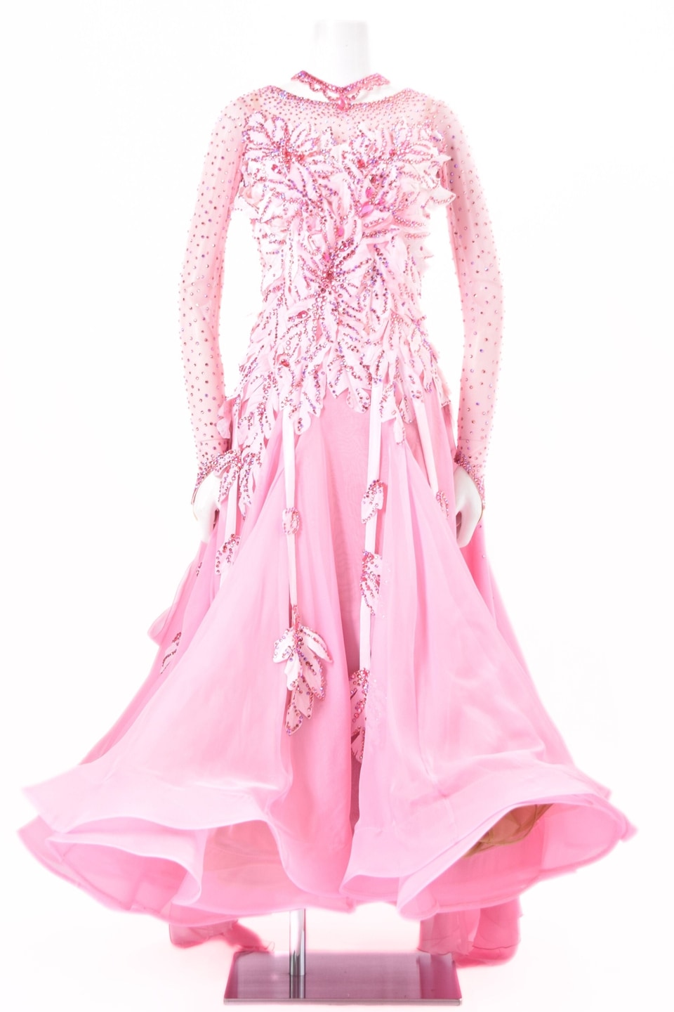 スタンダードドレス WS0726D ローズピンク L 社交ダンス モダンドレス