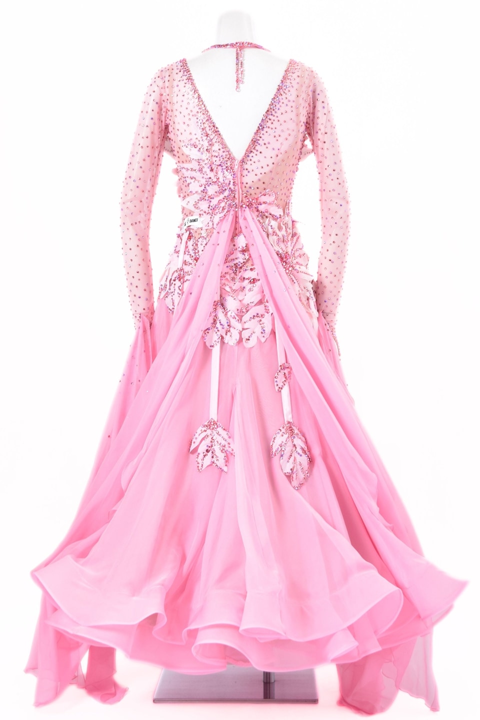 B1575★美品【タカダンス】M★ピンク/スワロ/スタンダードドレス☆社交 WS0589P-10M_001.jpg