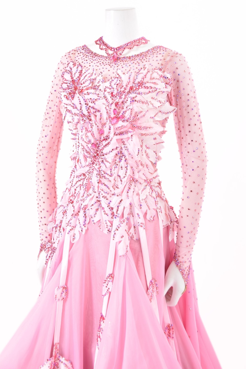 スタンダードドレス WS0733D ローズピンク L 社交ダンス モダンドレス