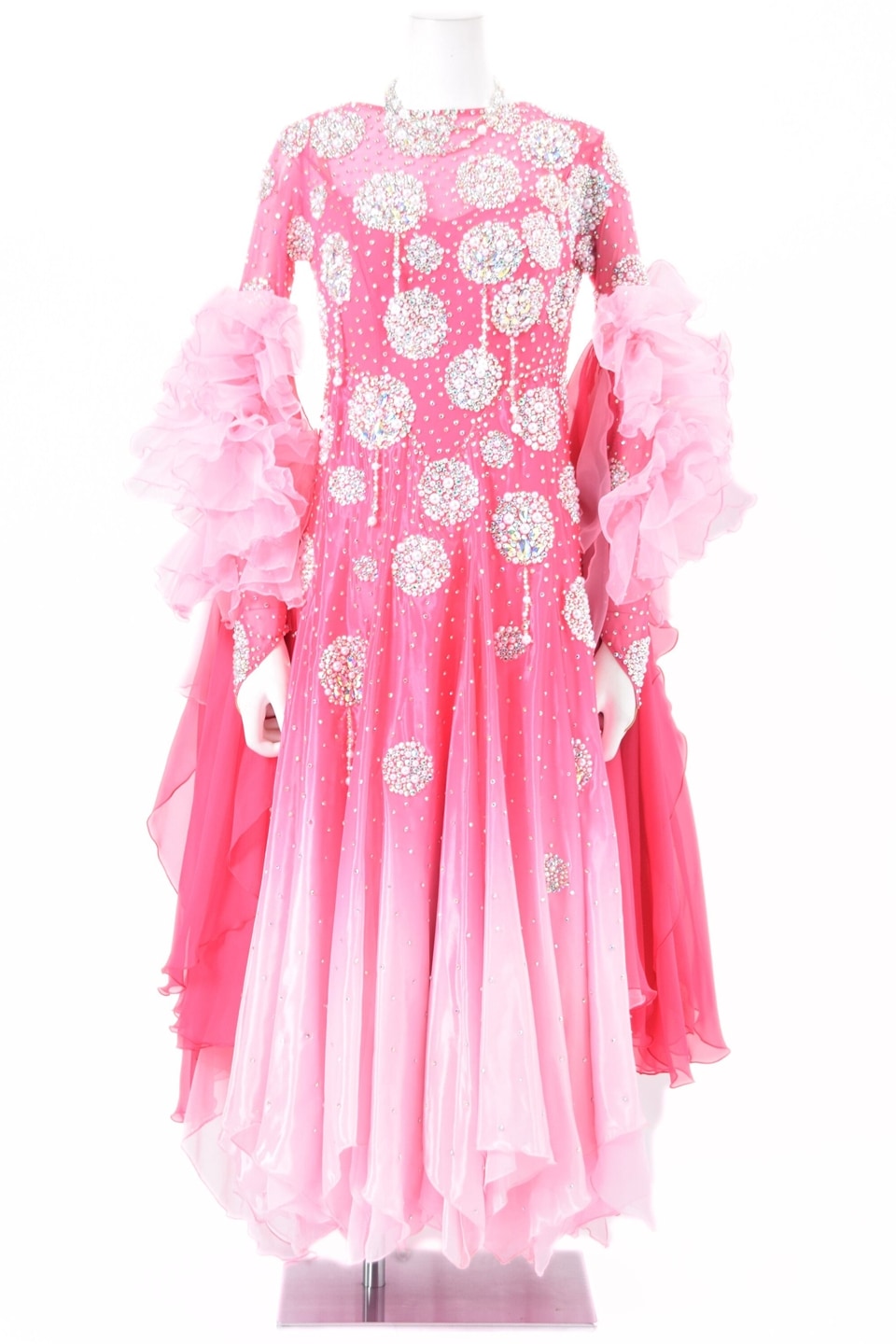 スタンダードドレス WS0728D ピンクフィズ/ベビーピンク L 社交ダンス