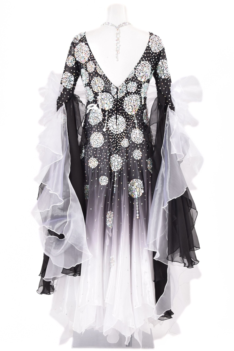 スタンダードドレス WS0743D ブラック/ホワイト L 社交ダンス モダン