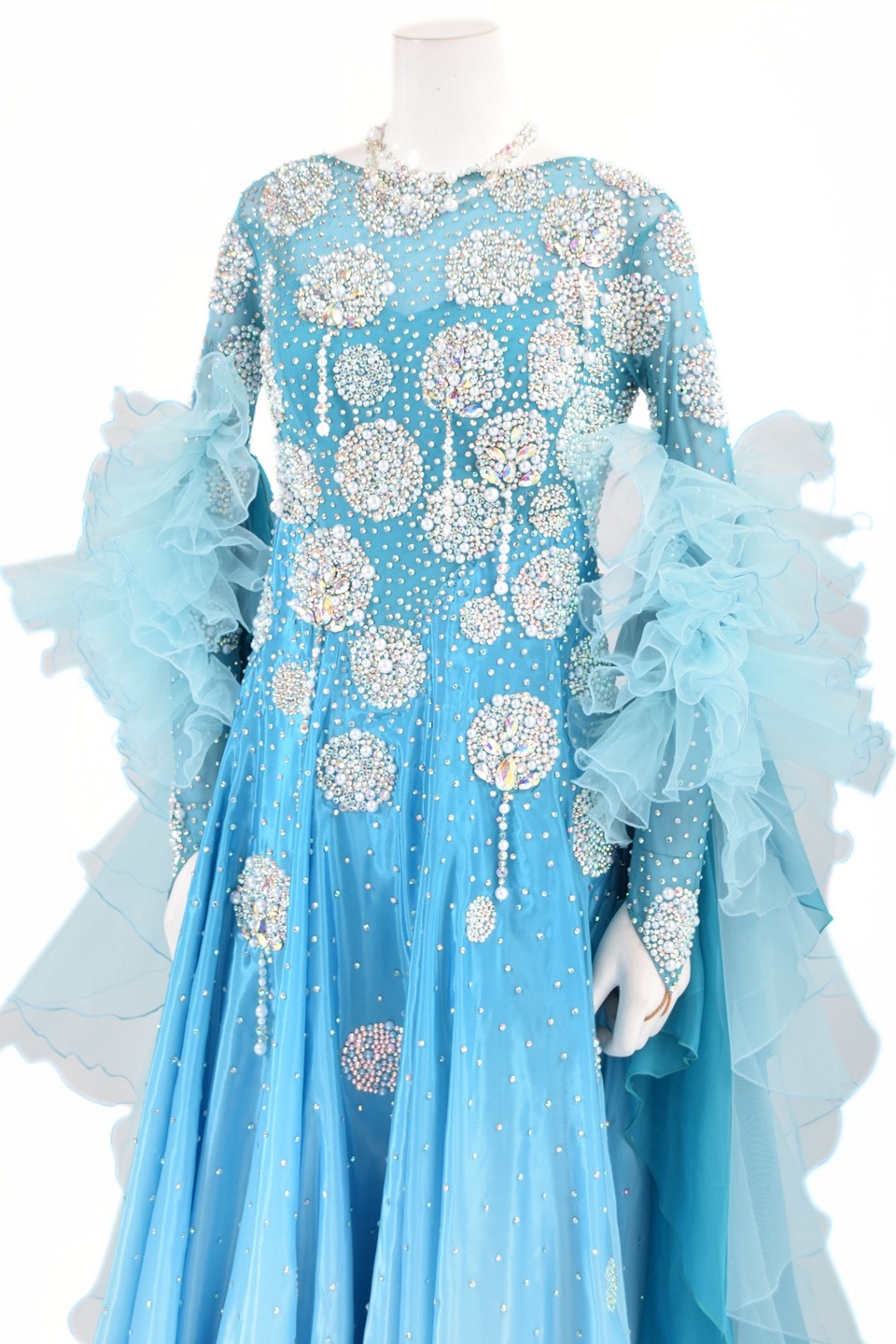 スタンダードドレス WS0728D ブルージルコン/ペールアクア L 社交