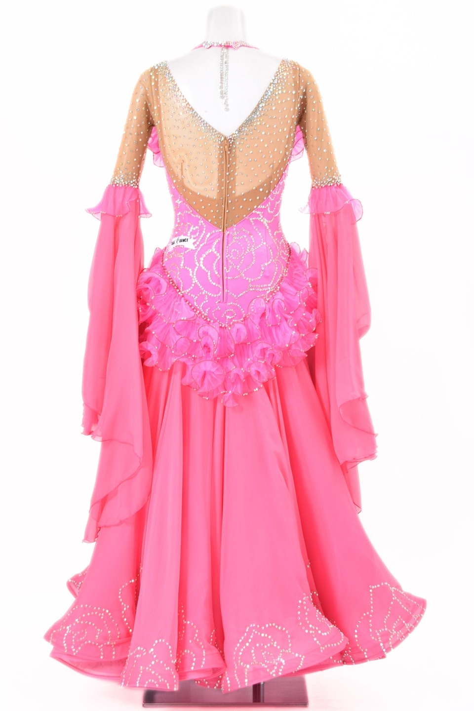 社交ダンス ドレス 衣装 スタンダード ピンク Ｍ ロングドレス スタンダードドレス WS0730D ピンクフィズ M 社交ダンス モダンドレス