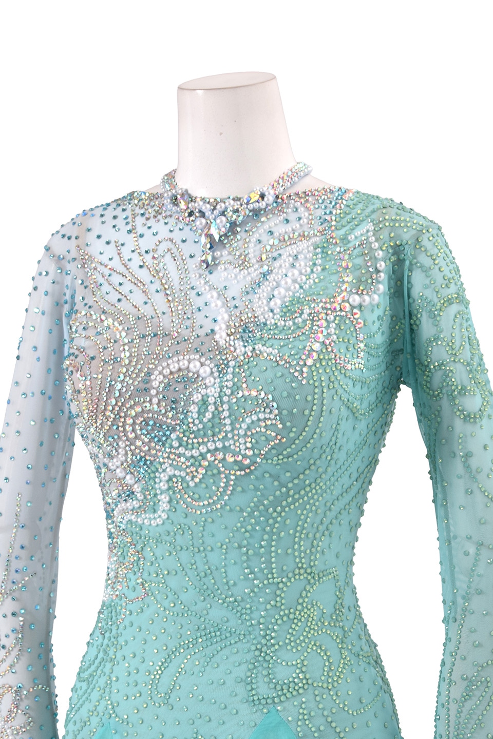 スタンダードドレス WS0733D アイスブルー/ティファニー L 社交ダンス