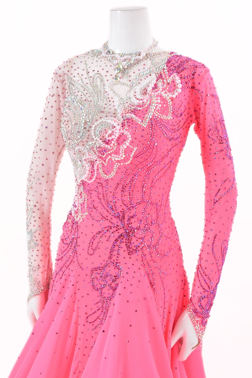 スタンダードドレス WS0733D ベビーピンク/ピンクフィズ L 社交ダンス