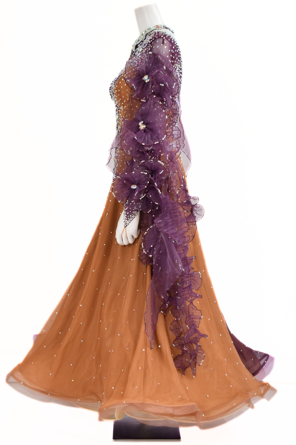 スタンダードドレス WS0734D プラム/カプチーノ M 社交ダンス モダン