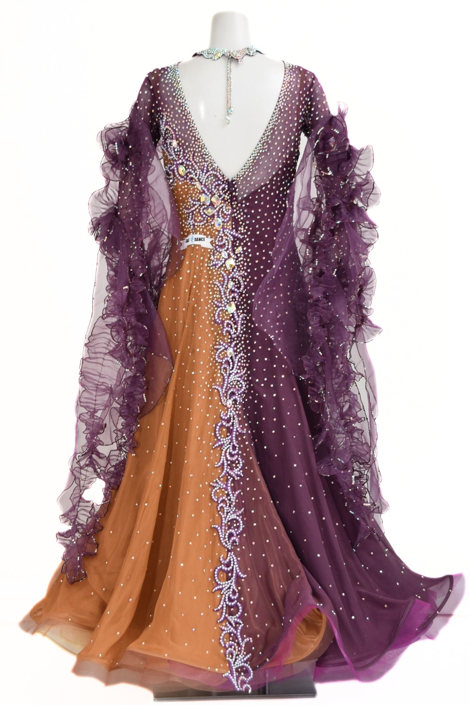 スタンダードドレス WS0734D プラム/カプチーノ M 社交ダンス モダン