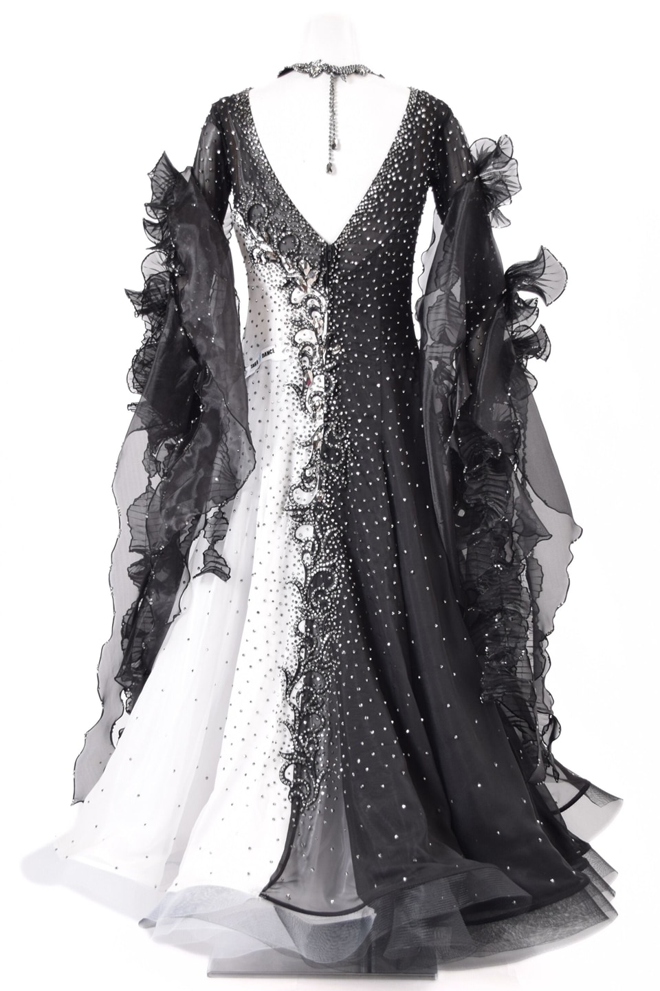 社交ダンス⭐️スタンダードドレス　ブラック＆ホワイト　M スタンダードドレス WS0734D ブラック/ホワイト M 社交ダンス モダン