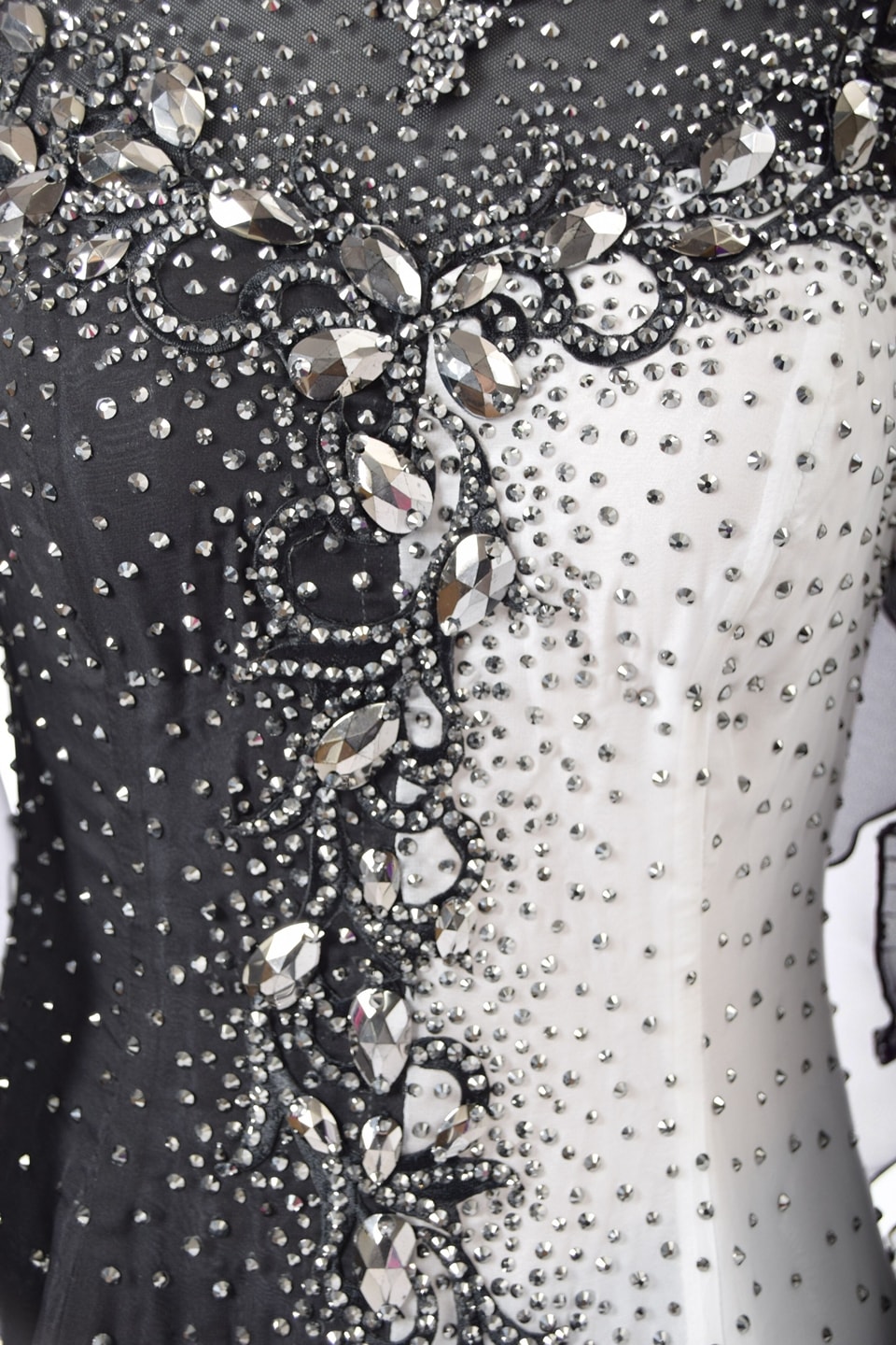 スタンダードドレス WS0734D ブラック/ホワイト M 社交ダンス モダン