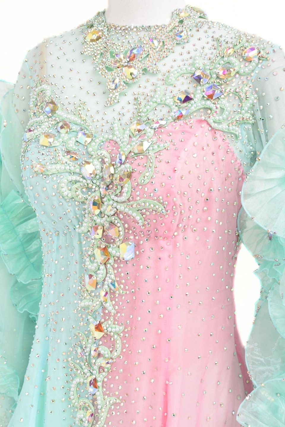 スタンダードドレス WS0734D スペアミント/シュガーピンク M 社交