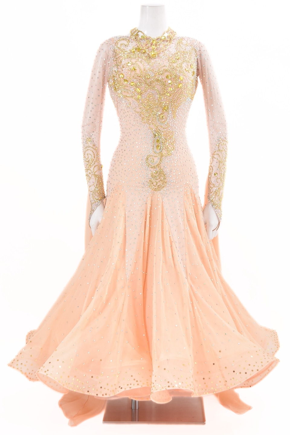 スタンダードドレス WS0737D シャンペン M 社交ダンス モダンドレス