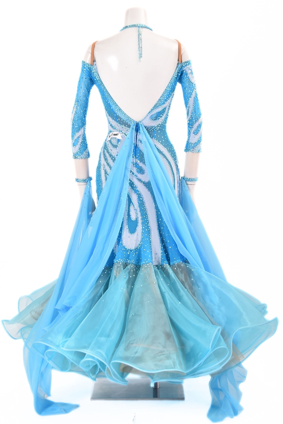 スタンダードドレス WS0738D ブルーパラダイス/ホワイト S 社交ダンス