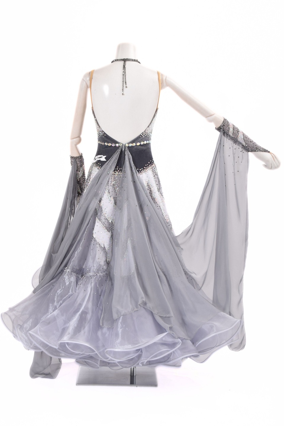 スタンダードドレス WS0739D ヘマタイト/ホワイト S 社交ダンス モダン