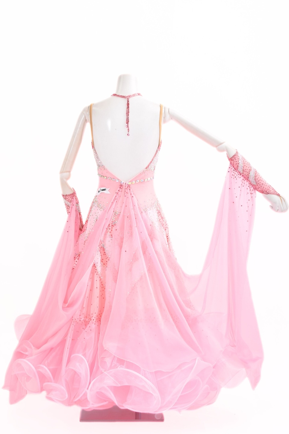 スタンダードドレス WS0739D シュガーピンク/ホワイト S 社交ダンス