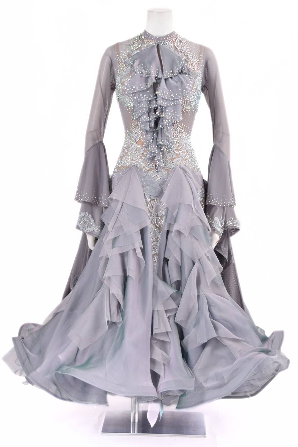 タカダンス　ホワイト&ピンク　スタンダード　モダン　ドレス　Mサイズ スタンダードドレス WS0738D ブルーパラダイス/ホワイト S 社交ダンス