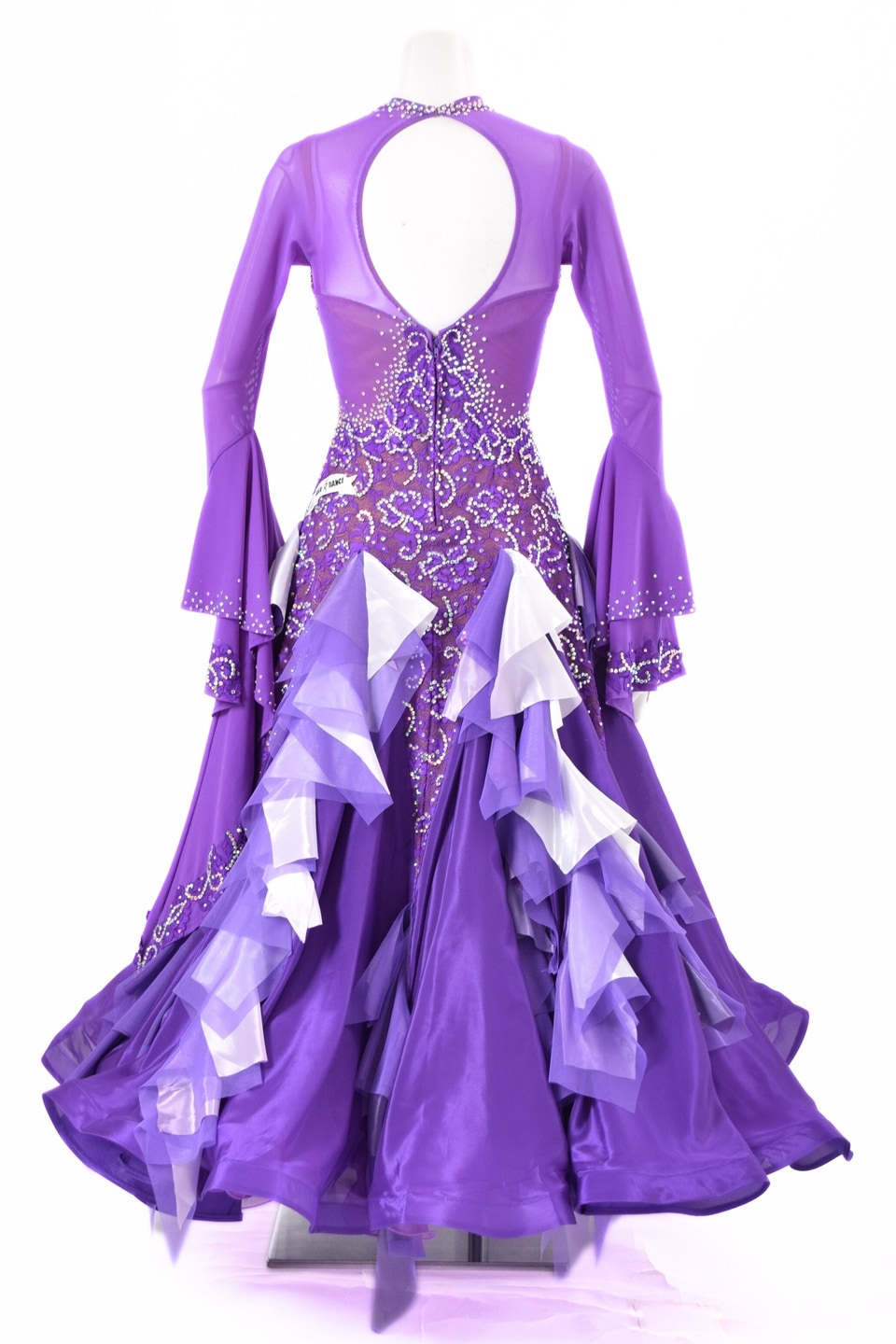 スタンダードドレス WS0740D パープル/ホワイト S 社交ダンス モダン