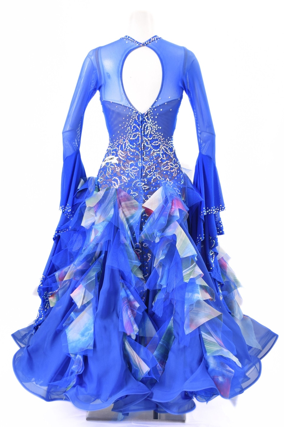 スタンダードドレス WS0740D マルチブルー S 社交ダンス モダンドレス