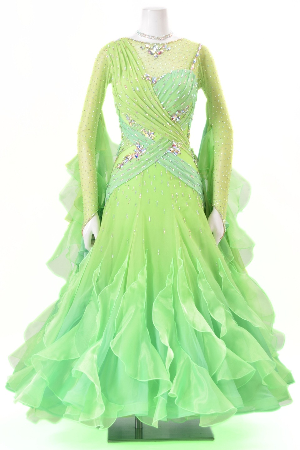 スタンダードドレス WS0741D トロピックライム/アップル S 社交ダンス