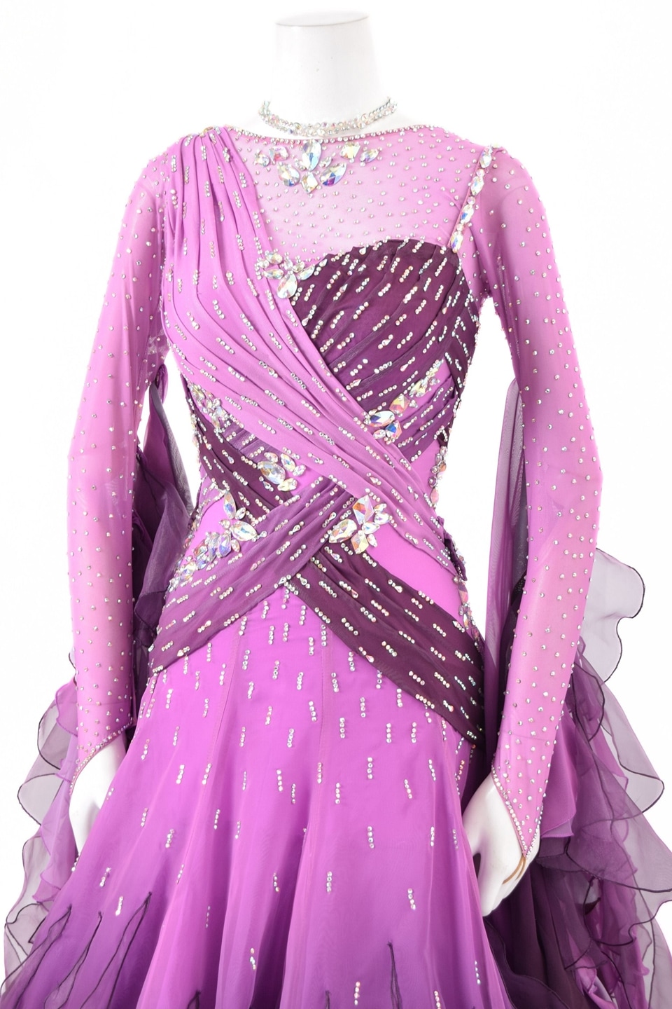 スタンダードドレス WS0741D オーキッド/プラム S 社交ダンス モダン