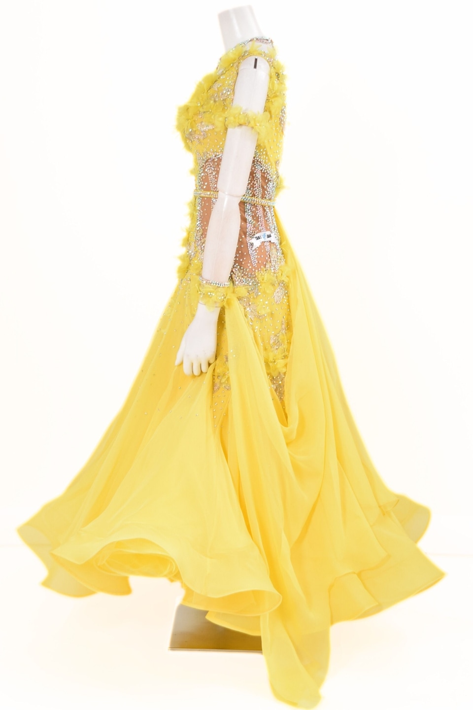 スタンダードドレス WS0746D サッシーイエロー M 社交ダンス モダン
