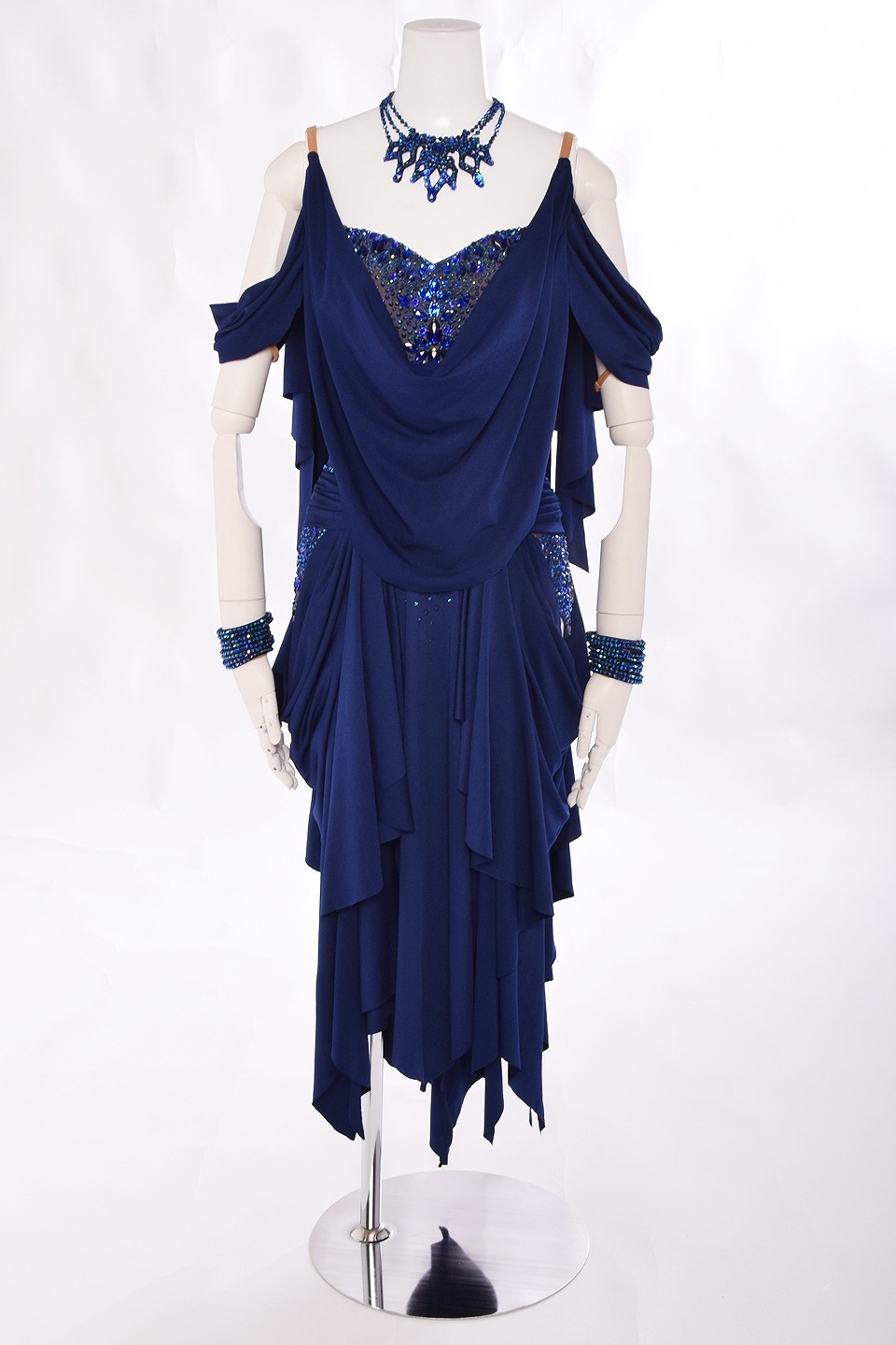 8417M様　　社交ダンスラテンドレス ラテンドレス WL0217D ネイビー S 社交ダンス タカダンス | LADIES