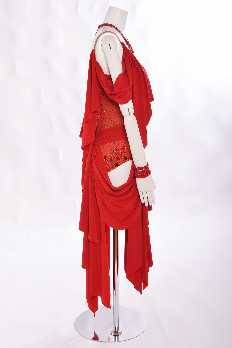ラテンドレス WL0217D レッド S 社交ダンス タカダンス | LADIES