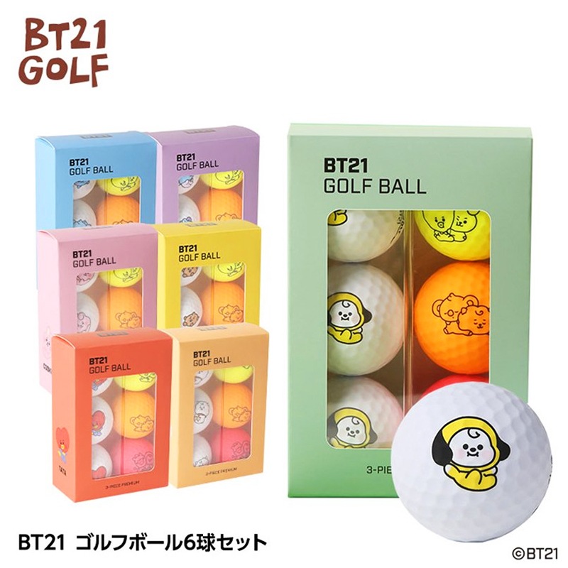 ラインフレンズ Bt21 Baby ゴルフボール 6球入り キャラクターグッズ シリーズ Bt21 Golf Shop Champ ゴルフ ショップ